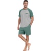 image:imageCouples Pajamas Set Short Sleeve Raglan Shirts and Shorts Lounge Sleepwear49haze Blue