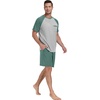 image:imageCouples Pajamas Set Short Sleeve Raglan Shirts and Shorts Lounge Sleepwear49haze Blue