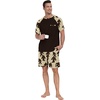 image:imageCouples Pajamas Set Short Sleeve Raglan Shirts and Shorts Lounge Sleepwear50khaki Ape Man