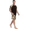 image:imageCouples Pajamas Set Short Sleeve Raglan Shirts and Shorts Lounge Sleepwear50khaki Ape Man