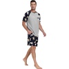 image:imageCouples Pajamas Set Short Sleeve Raglan Shirts and Shorts Lounge Sleepwear51navy Blue White Dog