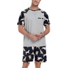image:imageCouples Pajamas Set Short Sleeve Raglan Shirts and Shorts Lounge Sleepwear51navy Blue White Dog