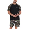 image:imageCouples Pajamas Set Short Sleeve Raglan Shirts and Shorts Lounge Sleepwear53black Sloth