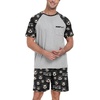image:imageCouples Pajamas Set Short Sleeve Raglan Shirts and Shorts Lounge Sleepwear54black Brown Bear