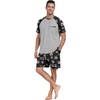 image:imageCouples Pajamas Set Short Sleeve Raglan Shirts and Shorts Lounge Sleepwear54black Brown Bear