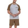 image:imageCouples Pajamas Set Short Sleeve Raglan Shirts and Shorts Lounge Sleepwear55brown