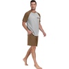 image:imageCouples Pajamas Set Short Sleeve Raglan Shirts and Shorts Lounge Sleepwear55brown
