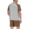 image:imageCouples Pajamas Set Short Sleeve Raglan Shirts and Shorts Lounge Sleepwear55brown