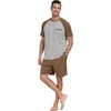image:imageCouples Pajamas Set Short Sleeve Raglan Shirts and Shorts Lounge Sleepwear55brown