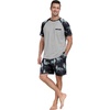 image:imageCouples Pajamas Set Short Sleeve Raglan Shirts and Shorts Lounge Sleepwear56dark Gray Wolf