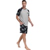 image:imageCouples Pajamas Set Short Sleeve Raglan Shirts and Shorts Lounge Sleepwear56dark Gray Wolf