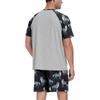 image:imageCouples Pajamas Set Short Sleeve Raglan Shirts and Shorts Lounge Sleepwear56dark Gray Wolf