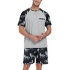 image:imageCouples Pajamas Set Short Sleeve Raglan Shirts and Shorts Lounge Sleepwear56dark Gray Wolf