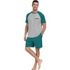 image:imageCouples Pajamas Set Short Sleeve Raglan Shirts and Shorts Lounge Sleepwear57emerald Blue