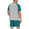 image:imageCouples Pajamas Set Short Sleeve Raglan Shirts and Shorts Lounge Sleepwear57emerald Blue