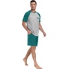 image:imageCouples Pajamas Set Short Sleeve Raglan Shirts and Shorts Lounge Sleepwear57emerald Blue