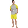 image:imageCouples Pajamas Set Short Sleeve Raglan Shirts and Shorts Lounge Sleepwear59fluorescent Yellow