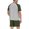 image:imageCouples Pajamas Set Short Sleeve Raglan Shirts and Shorts Lounge Sleepwear60olive Green