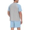 image:imageCouples Pajamas Set Short Sleeve Raglan Shirts and Shorts Lounge Sleepwear61sky Blue