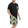 image:imageCouples Pajamas Set Short Sleeve Raglan Shirts and Shorts Lounge SleepwearFp Apricot Ape Man