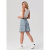image:imagePrinStory 19 Tennis Skirt for Women Athletic Skort with Zipper PocketsOrange Blue Flower