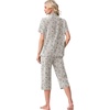 image:imagePrinStory Capri Pajamas for Womens Button Down PjsFpapricot Periwinkle