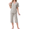 image:imagePrinStory Capri Pajamas for Womens Button Down PjsFpapricot Periwinkle