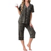 image:imagePrinStory Capri Pajamas for Womens Button Down PjsFpgray Ld Print