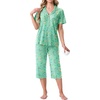 image:imagePrinStory Capri Pajamas for Womens Button Down PjsFpgreen Butterfly