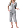 image:imagePrinStory Capri Pajamas for Womens Button Down PjsFppink Star