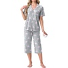 image:imagePrinStory Capri Pajamas for Womens Button Down PjsFppink Star