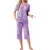 image:imagePrinStory Capri Pajamas for Womens Button Down PjsFppurple Color Heart
