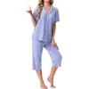 image:imagePrinStory Capri Pajamas for Womens Button Down PjsFpspot Blue