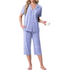 image:imagePrinStory Capri Pajamas for Womens Button Down PjsFpspot Blue