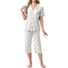 image:imagePrinStory Capri Pajamas for Womens Button Down PjsFpwhite Color Block