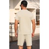 image:imagePrinStory Mens Short Sleeve Outfits 2 Piece Summer Trackuits M3XLBeige
