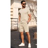 image:imagePrinStory Mens Short Sleeve Outfits 2 Piece Summer Trackuits M3XLBeige