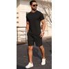 image:imagePrinStory Mens Short Sleeve Outfits 2 Piece Summer Trackuits M3XLBlack