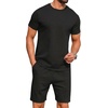 image:imagePrinStory Mens Short Sleeve Outfits 2 Piece Summer Trackuits M3XLBlack