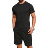 image:imagePrinStory Mens Short Sleeve Outfits 2 Piece Summer Trackuits M3XLBlack