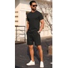 image:imagePrinStory Mens Short Sleeve Outfits 2 Piece Summer Trackuits M3XLBlack