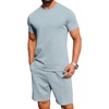 image:imagePrinStory Mens Short Sleeve Outfits 2 Piece Summer Trackuits M3XLBlue