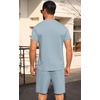image:imagePrinStory Mens Short Sleeve Outfits 2 Piece Summer Trackuits M3XLBlue