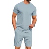 image:imagePrinStory Mens Short Sleeve Outfits 2 Piece Summer Trackuits M3XLBlue