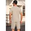 image:imagePrinStory Mens Short Sleeve Outfits 2 Piece Summer Trackuits M3XLKhaki