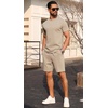 image:imagePrinStory Mens Short Sleeve Outfits 2 Piece Summer Trackuits M3XLKhaki