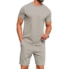 image:imagePrinStory Mens Short Sleeve Outfits 2 Piece Summer Trackuits M3XLLight Gray