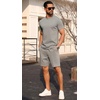 image:imagePrinStory Mens Short Sleeve Outfits 2 Piece Summer Trackuits M3XLLight Gray