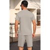 image:imagePrinStory Mens Short Sleeve Outfits 2 Piece Summer Trackuits M3XLLight Gray