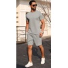 image:imagePrinStory Mens Short Sleeve Outfits 2 Piece Summer Trackuits M3XLLight Gray